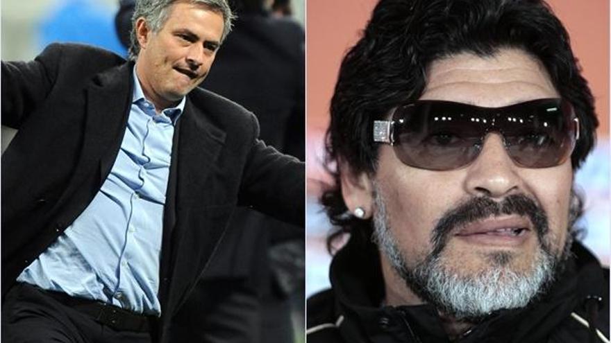 Mourinho, nuevo entrenador del R. Madrid, y Maradona, seleccionador de Argentina