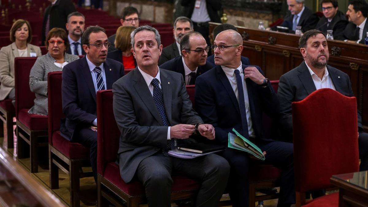 Els líders independentistes durant el judici al Suprem