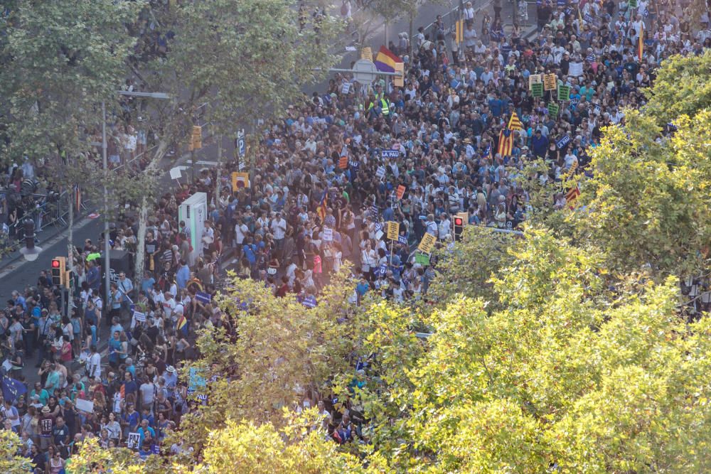 Manifestació contra el terrorisme i en suport a les víctimes dels atemptats de Barcelona