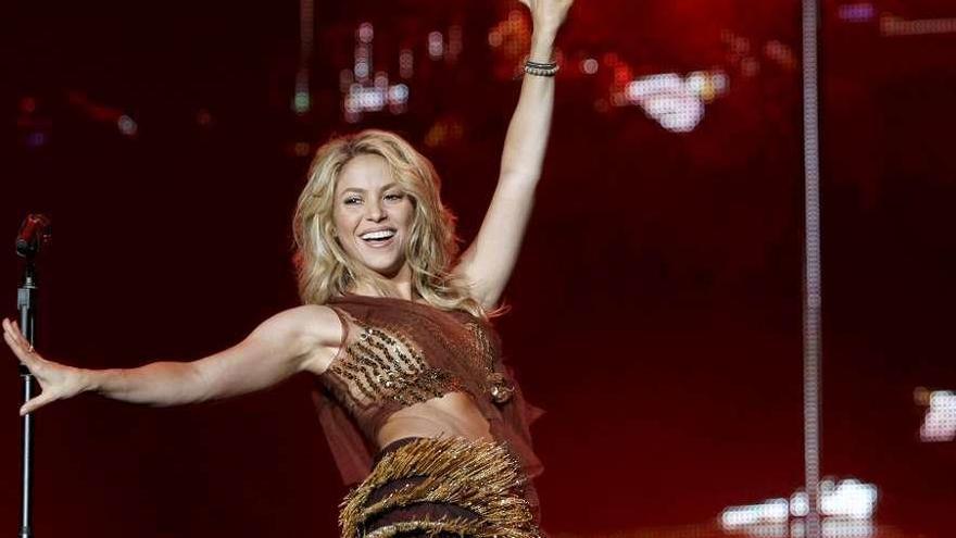 La cantante Shakira, durante un concierto en Madrid.