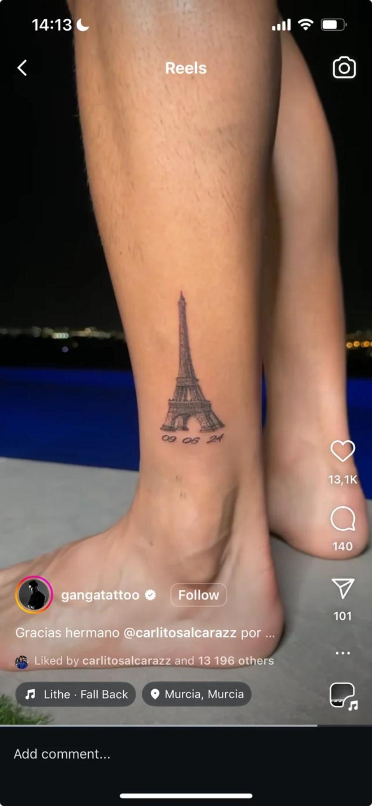 tatuaje Alcaraz Instagram