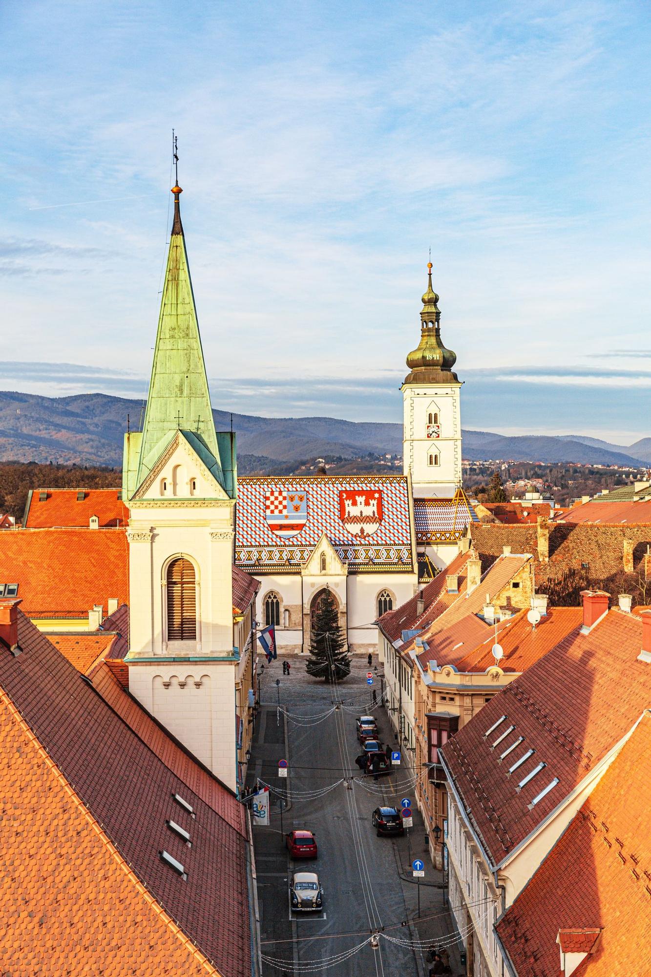 La iglesia de San Marcos en Zagreb, Croacia