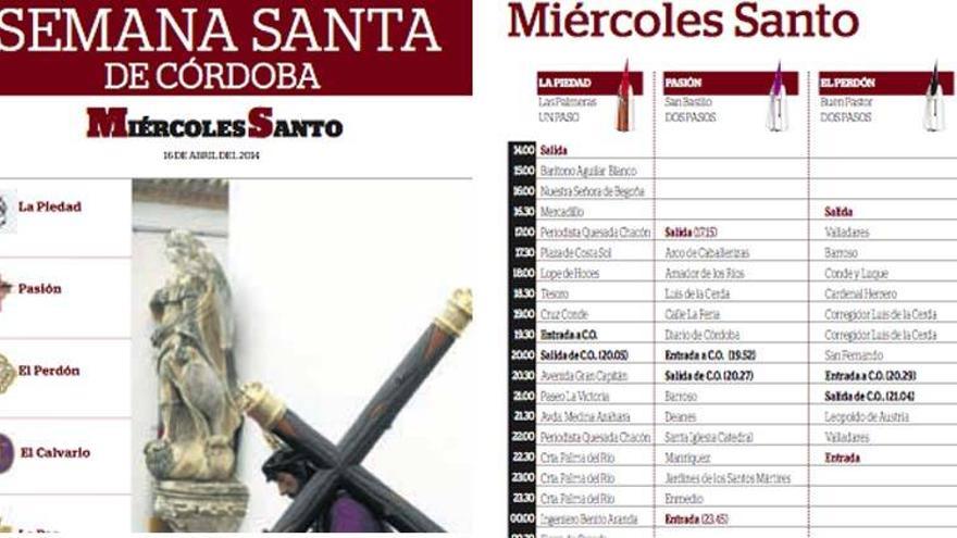 Consulta los horarios e itinerarios de las procesiones del Miércoles Santo