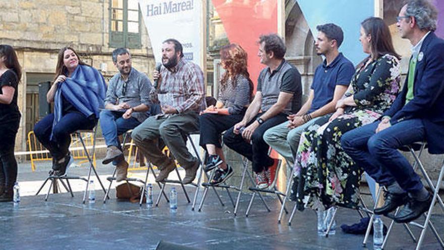 Acto central de En Marea, ayer, en Pontevedra. | rafa vázquez