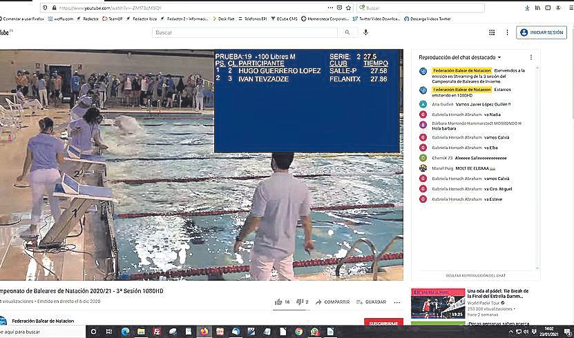 En natación, con resultados.