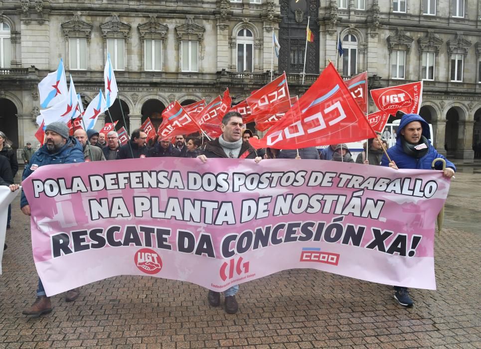 Trabajadores de Nostián protestan en María Pita