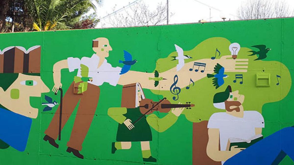 El mural es obra del ilustrador alcañizano Alberto Gamón. | SERVICIO ESPECIAL