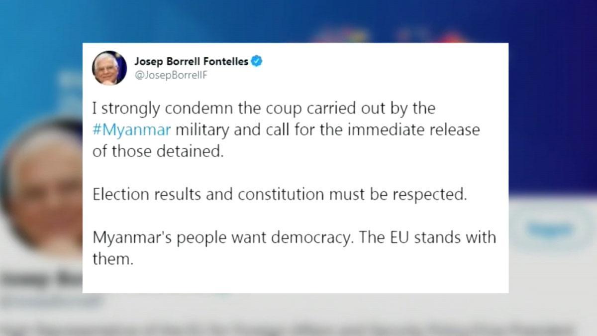 La UE, el Gobierno británico y Estados Unidos condenan el golpe de Estado en Birmania