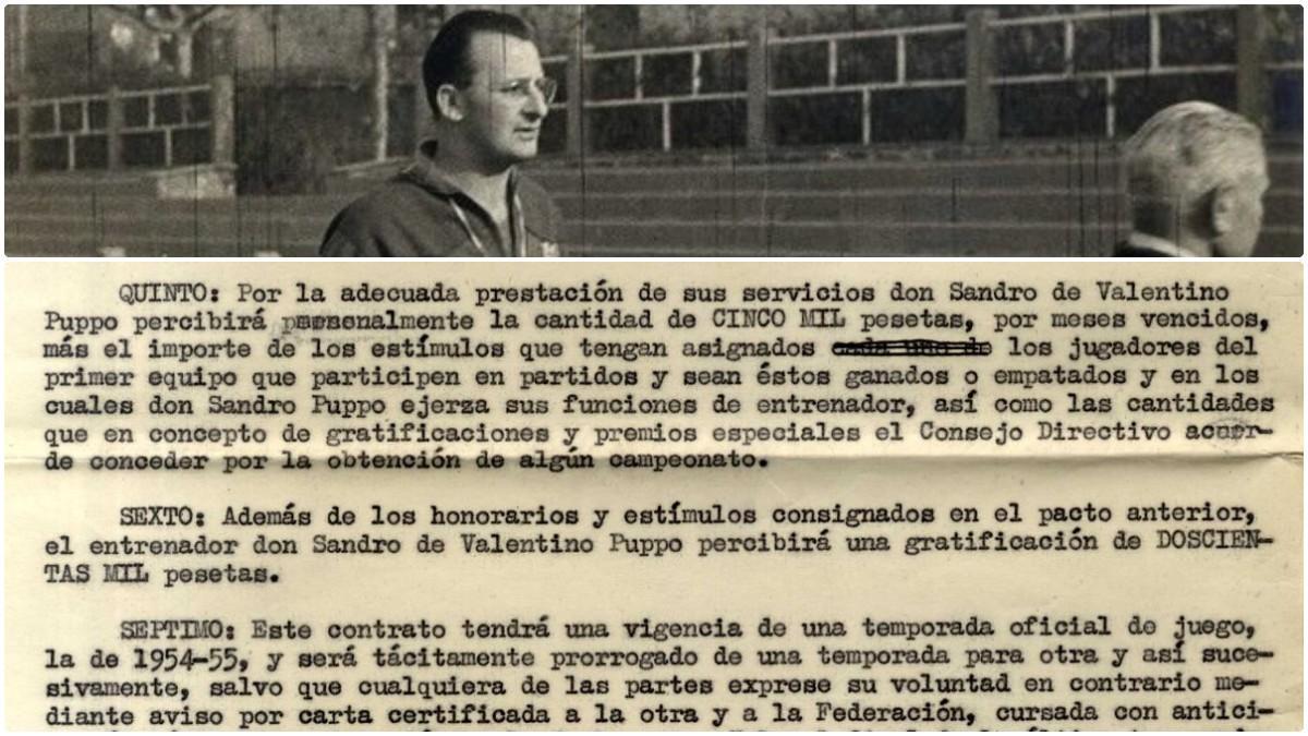 Las cifras que firmó Sandro Puppo en su contrato con el barça en 1954