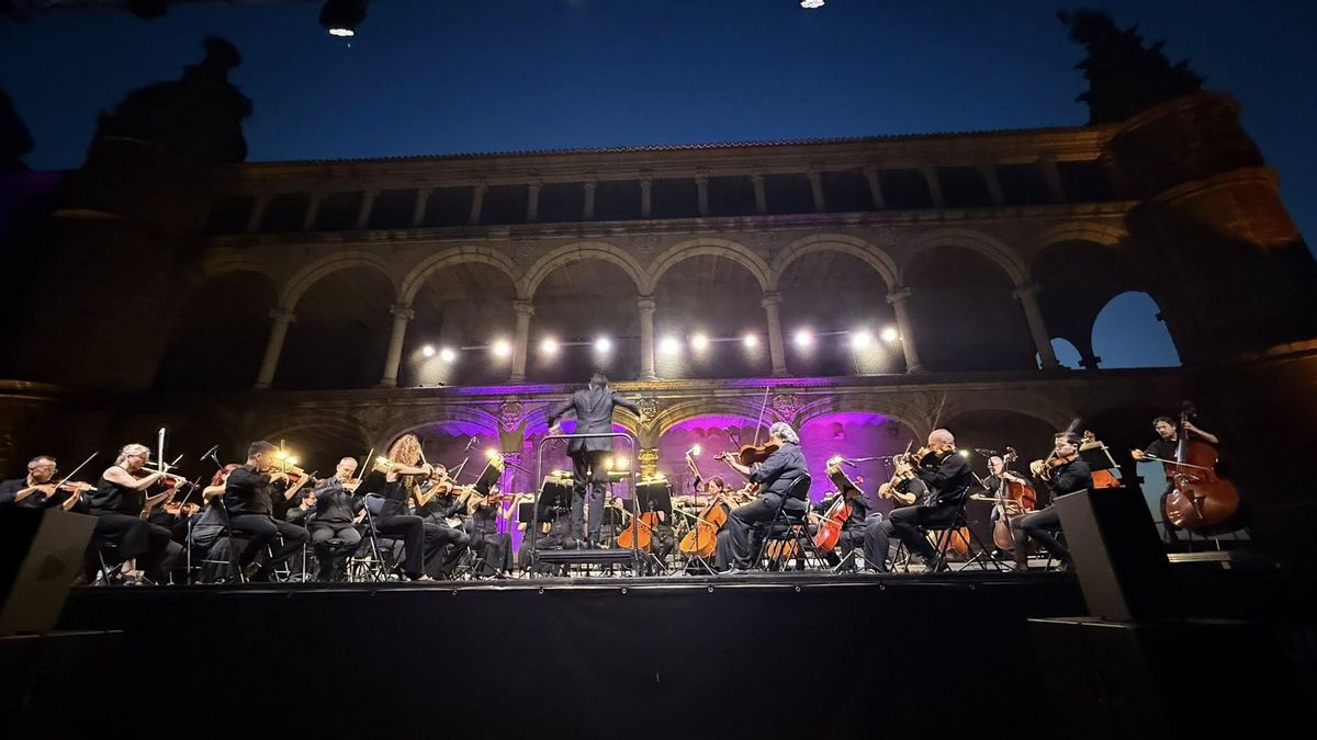 Actuación, reciente, de la Orquesta de Extremadura, en Alcántara.