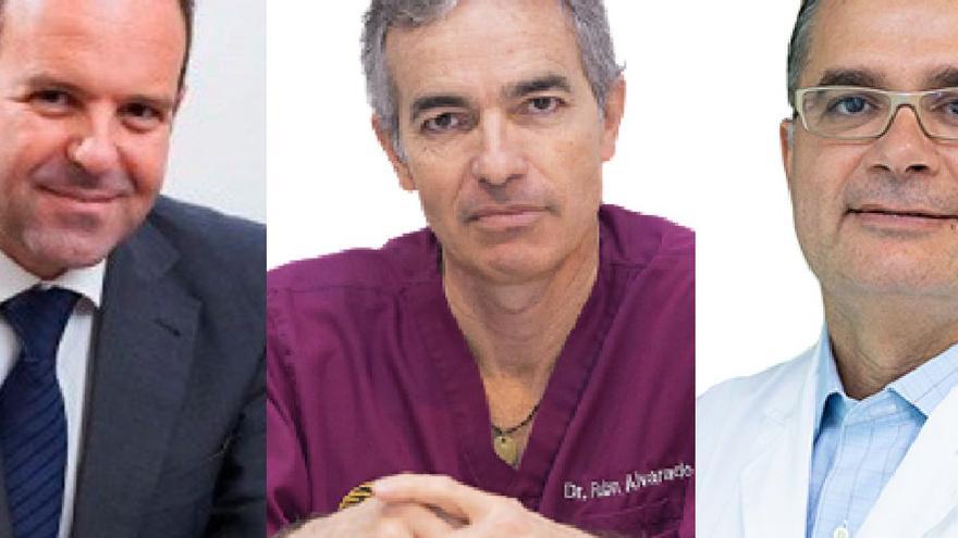 De izquierda a derecha, Javier Martín, Rubén Alvarado y Agustín Viera, médicos canarios incluidos en los 50 mejores del país.