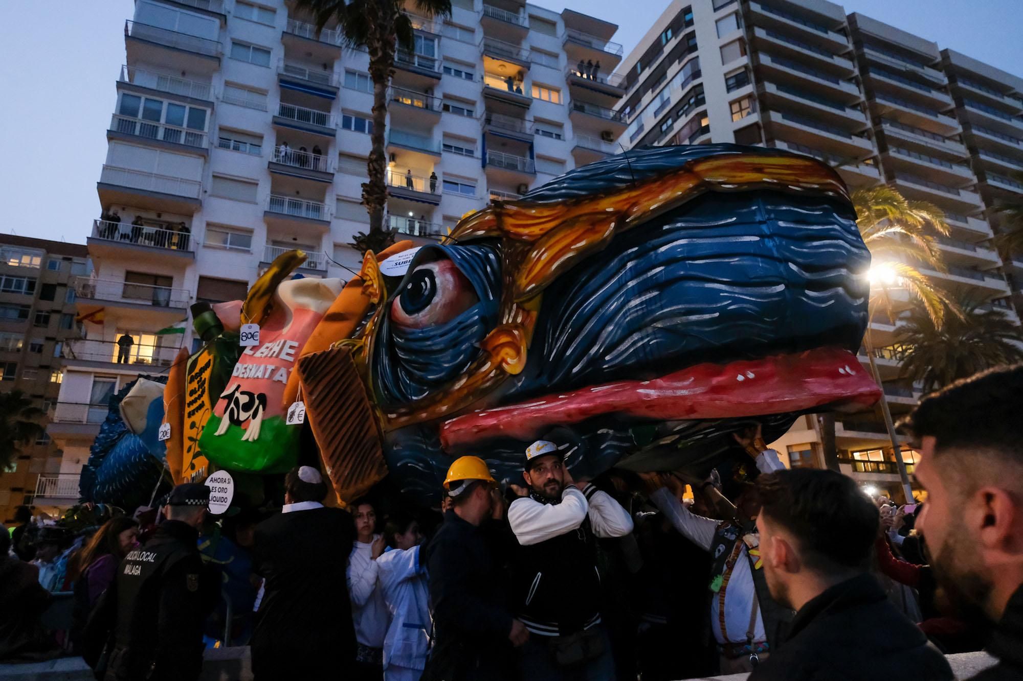 El Entierro del Boquerón del Carnaval de Málaga 2023, en imágenes