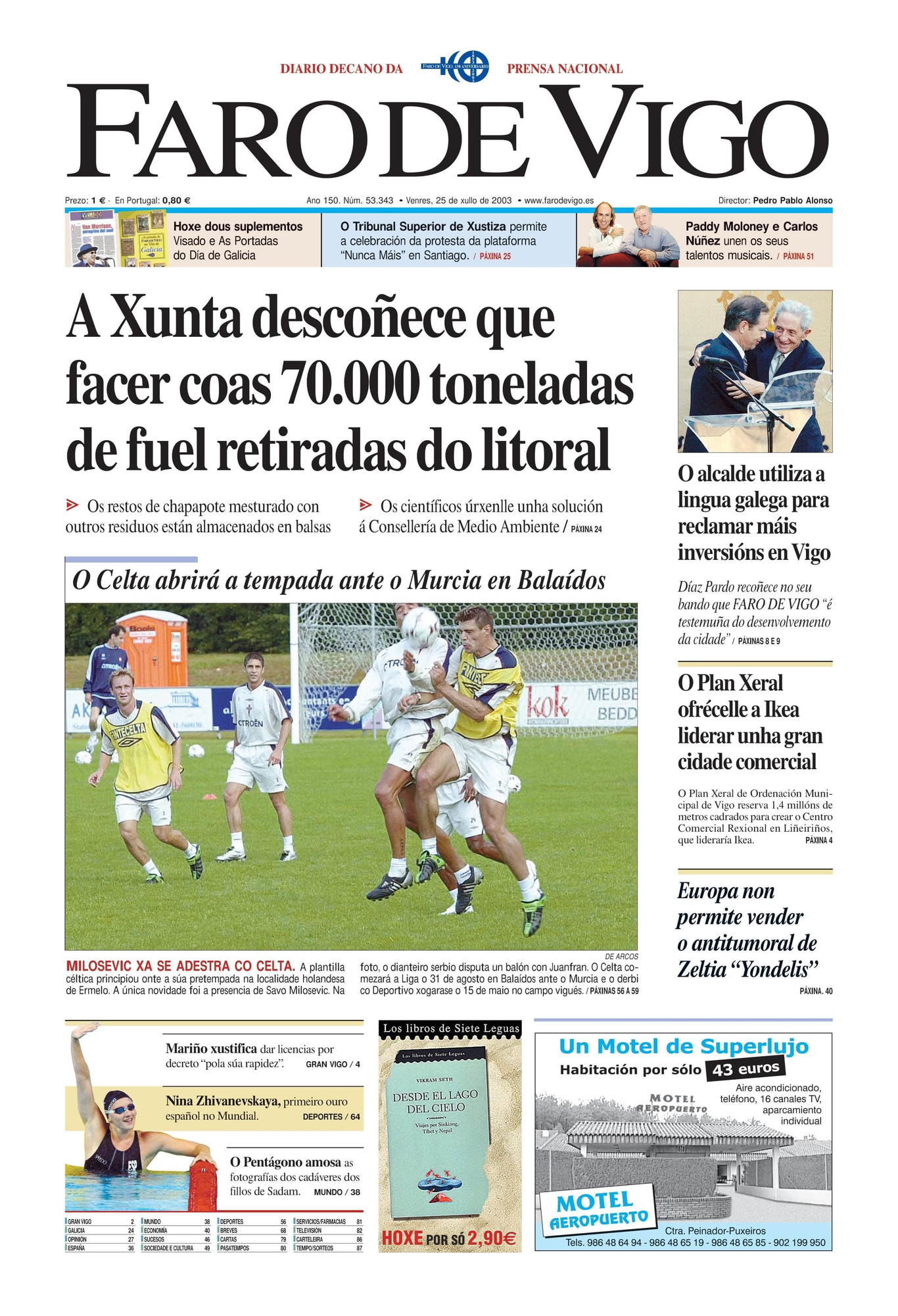 O Día de Galicia a través das portadas de FARO DE VIGO
