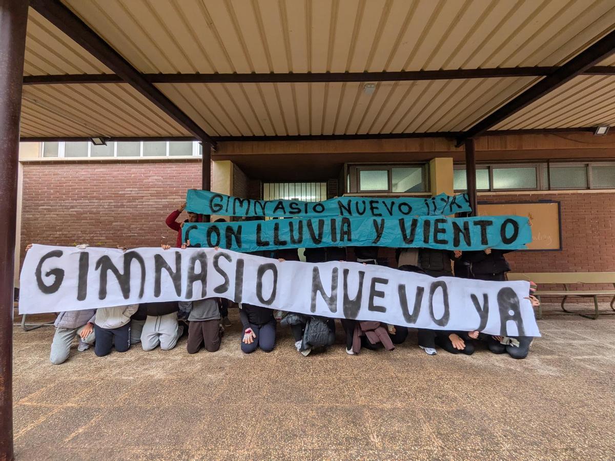 Alumnos y profesores del IES Cabo de la Huerta de Alicante urgen un gimnasio nuevo