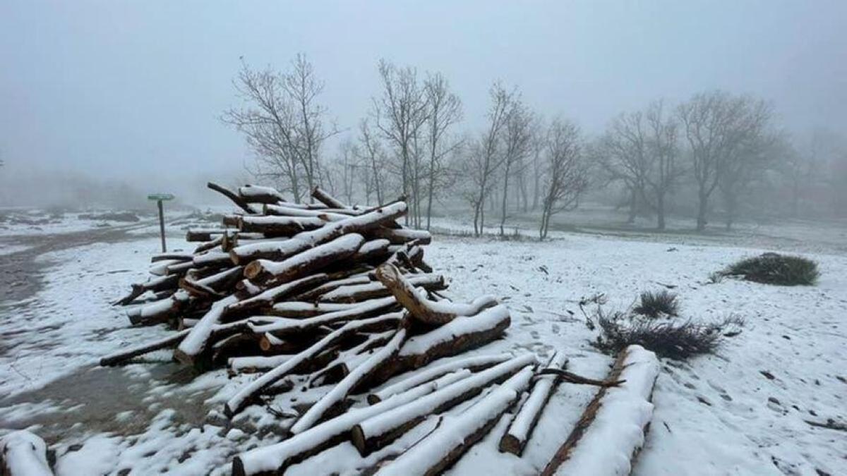 Imagen de archivo de nieve en Piornal (Extremadura).