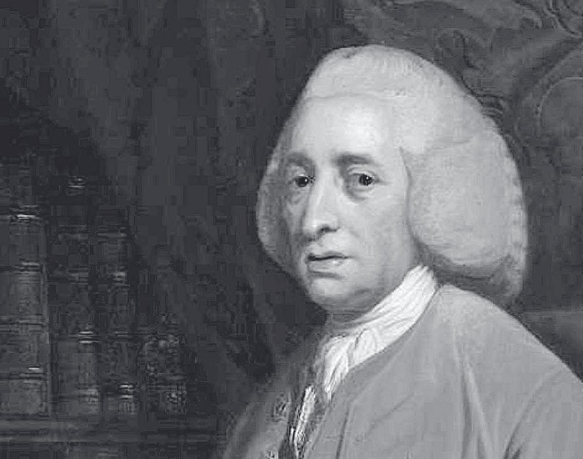 El escocés Tobias Smollett, autor de 'Historia y aventuras de un átomo'.