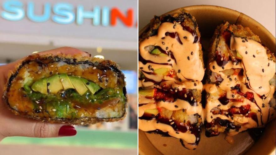 El único restaurante de Sevilla con hamburguesas de sushi está en un conocido centro comercial de la ciudad: "Crujiente por fuera y con un relleno espectacular"