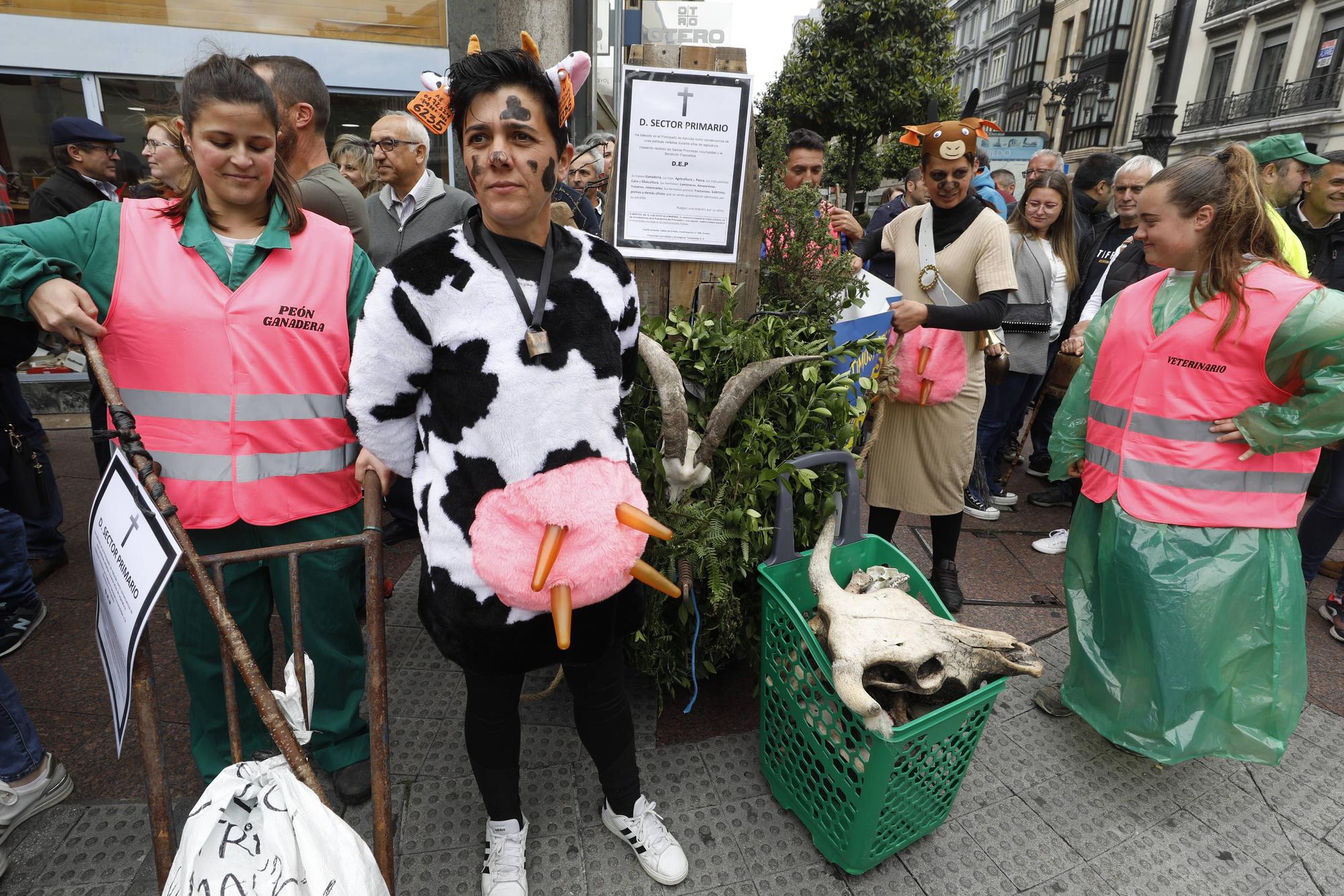 EN IMÁGENES: Así fue la tractorada de protesta del campo asturiano en Oviedo