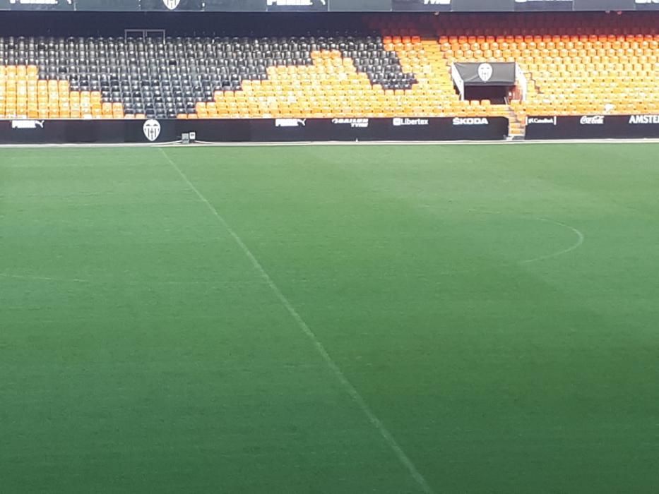 Así luce Mestalla a dos días del Derbi