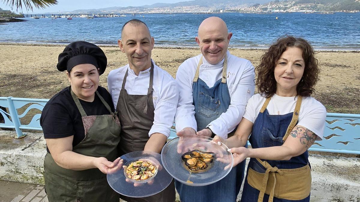 O equipo do restaurante Casa Rei amosando as súas propostas gastronómicas.