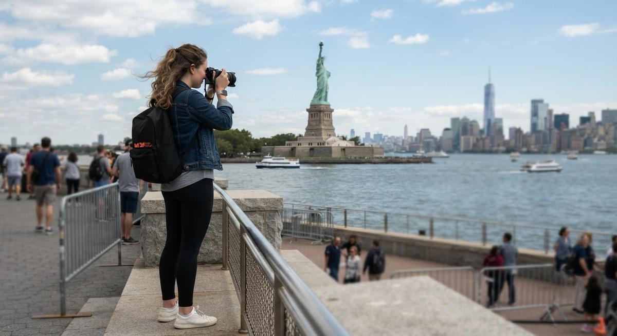 Una turista que realiza en Nueva York una ruta de las que ofrece la empresa granadina My Top Tour.