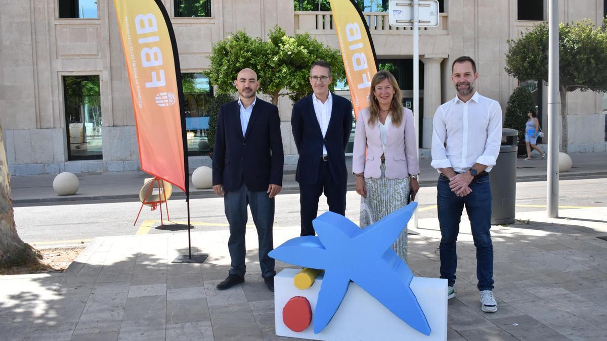 Juanjo Talens, Jorge Nasarre, María Cruz Rivera i Francisco Ducrós en la presentación del Plaza 3x3 CaixaBank.