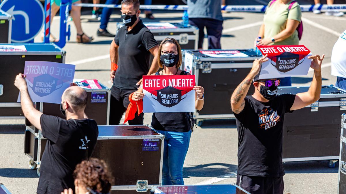 Una de las protestas que hizo el sector en Benidorm.