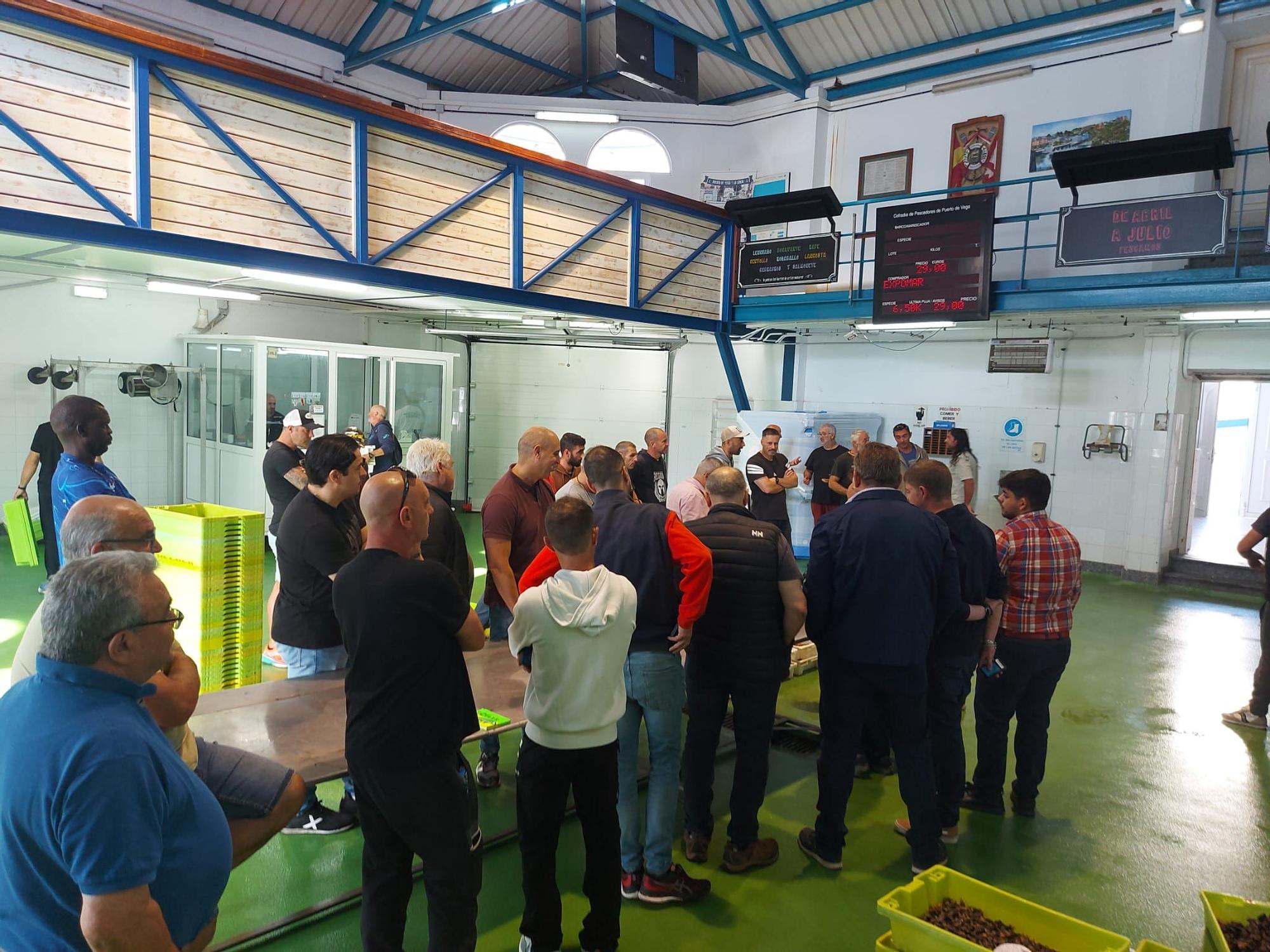 En imágenes: La primera subasta de percebe de la temporada en la rula de Puerto de Vega