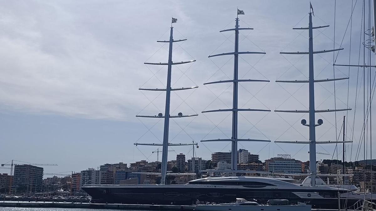 El supervelero Black Pearl, atracado en el Club de Mar de Palma.