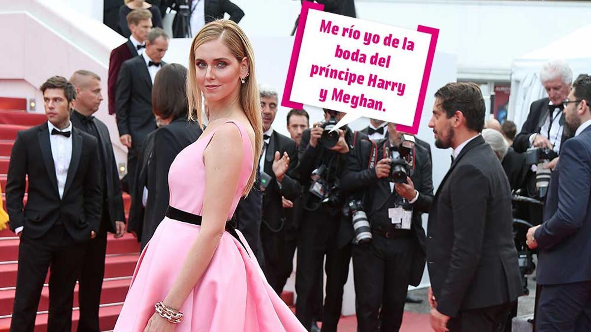 Chiara Ferragni con vestido rosa largo en Cannes