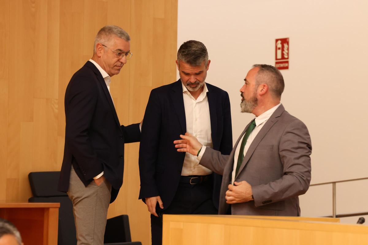 Juan Márquez (Con Málaga), José Bernal (PSOE) y Antonio Luna (Vox).
