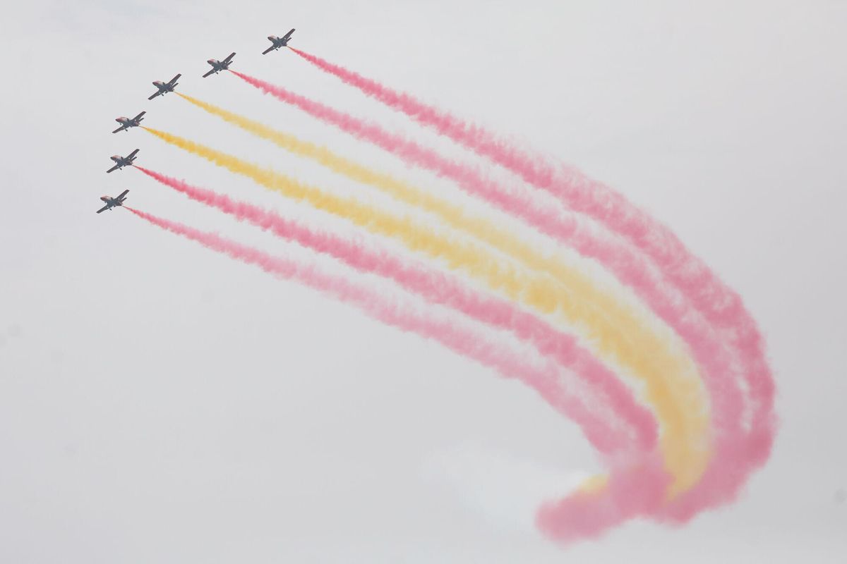 Festival aéreo ‘Aire 2025’, en el Centro Deportivo y Cultural del Ejército del Aire y del Espacio (C.D.S.C.M.E.A.) Fernández de Tudela, a 15 de junio de 2025, en San Javier, Región de Murcia (España). Este festival, que se celebra en conmemoración del 40º aniversario de la Patrulla Águila, reúne a las mejores patrullas acrobáticas de Europa, junto con otras aeronaves históricas y de actualidad del Ejército del Aire y del Espacio. 15 JUNIO 2025;FESTIVAL;AÉREO;AIRE;EXHIBICIÓN Edu Botella / Europa Press 15/06/2025. Edu Botella;