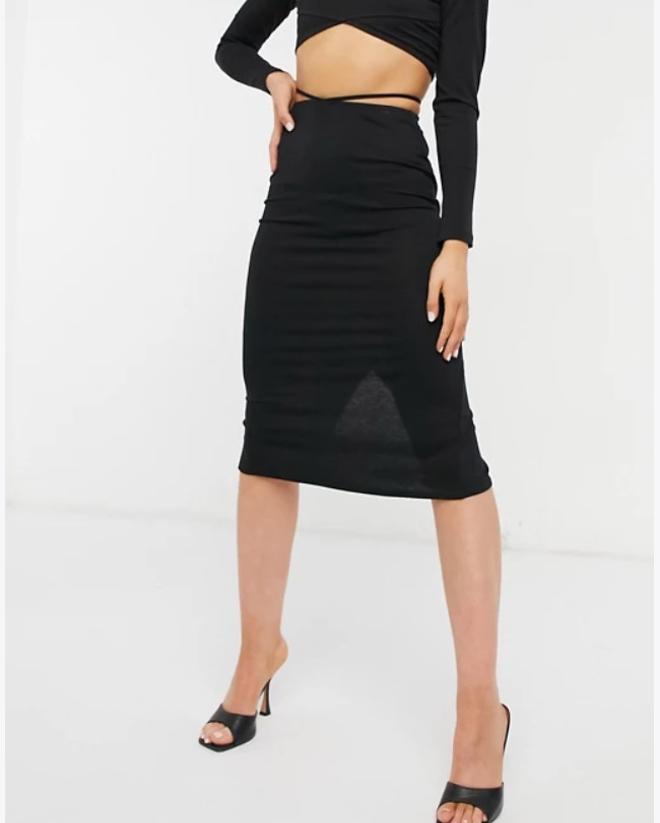 Falda midi con aberturas en la cintura, de Asos