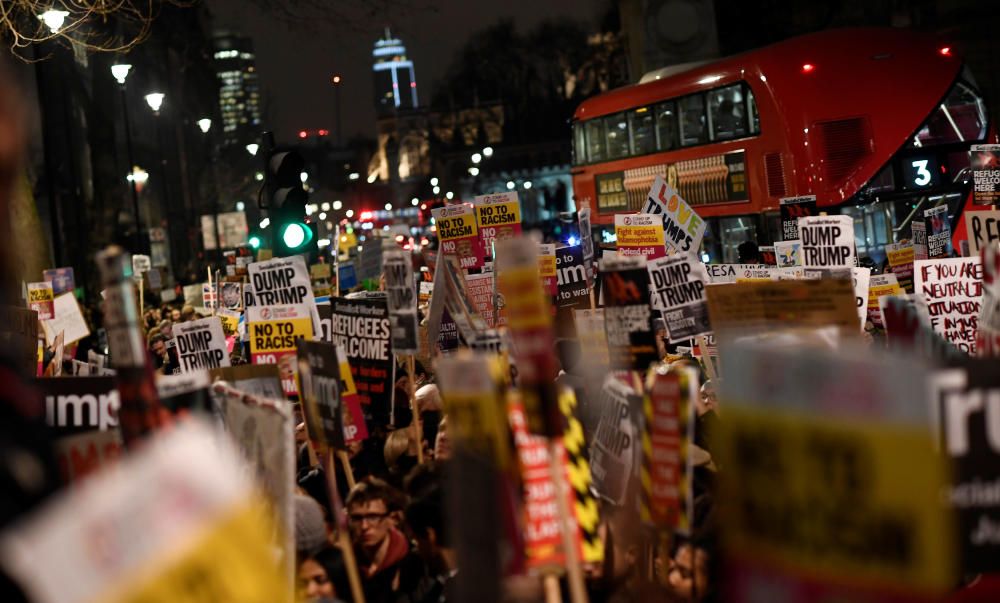 Protestas en Londres contra el veto de Trump