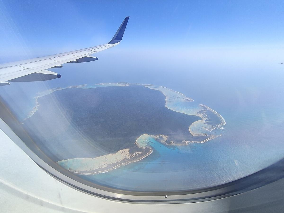 La isla Sentinel del Norte vista desde un avión.