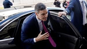 Pedro Sánchez antes de la firma de acuerdo de investidura con el PNV