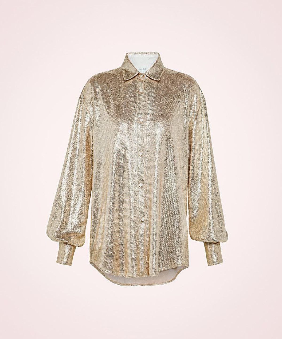 Camisa brillante en dorado