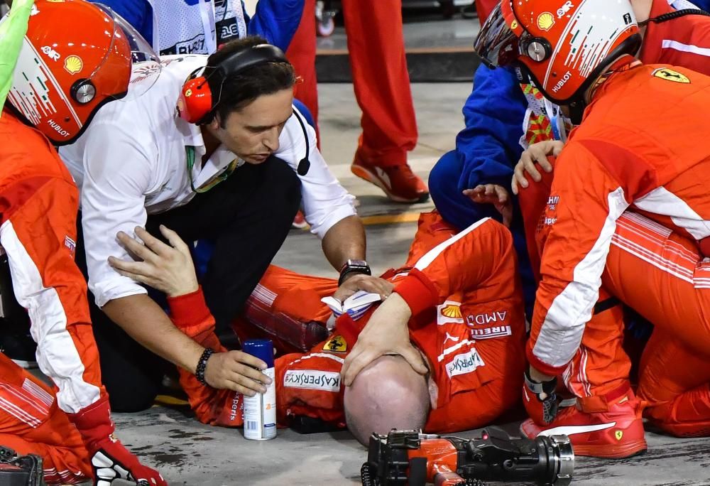 Atropello de Raikkonen a un mecánico en Baréin