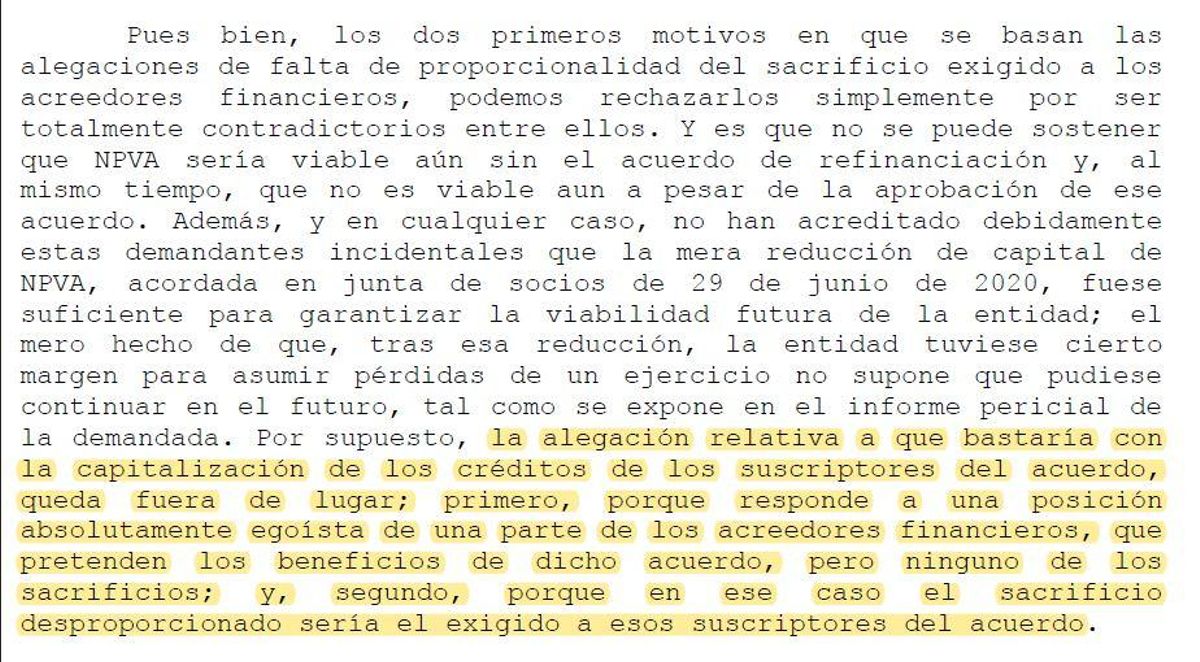 Extracto de la sentencia