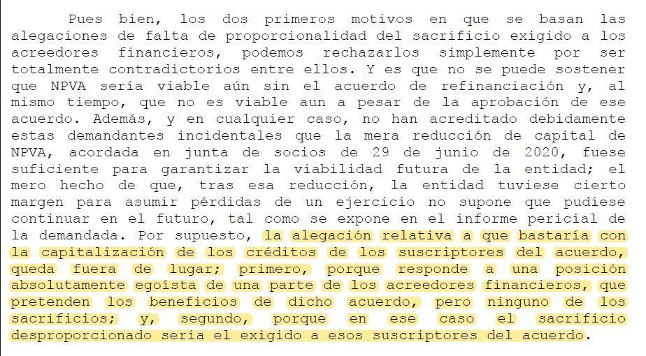 Extracto de la sentencia