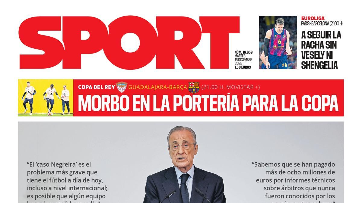 Esta es la portada de SPORT de hoy martes, 16 de diciembre de 2025