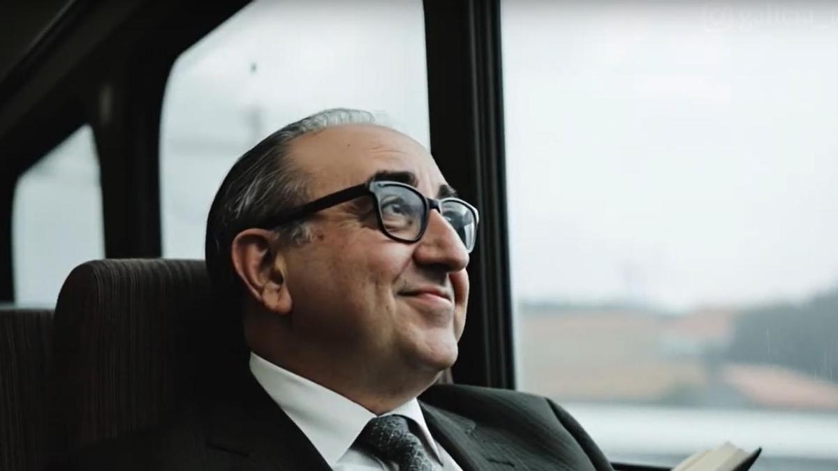 Álvaro Cunqueiro, recreado mediante IA para un vídeo polas Letras Galegas.