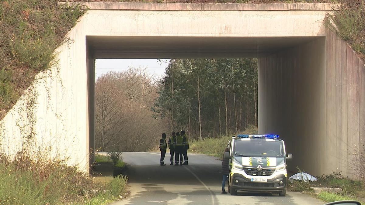 La Guardia Civil en el lugar del atropello.