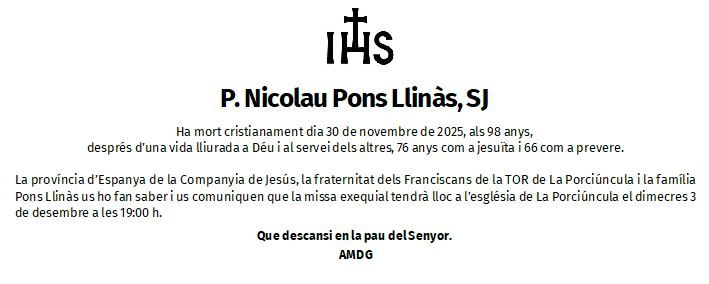 P. Nicolau Pons Llinàs, SJ