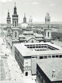 Vista de la basílica en obras