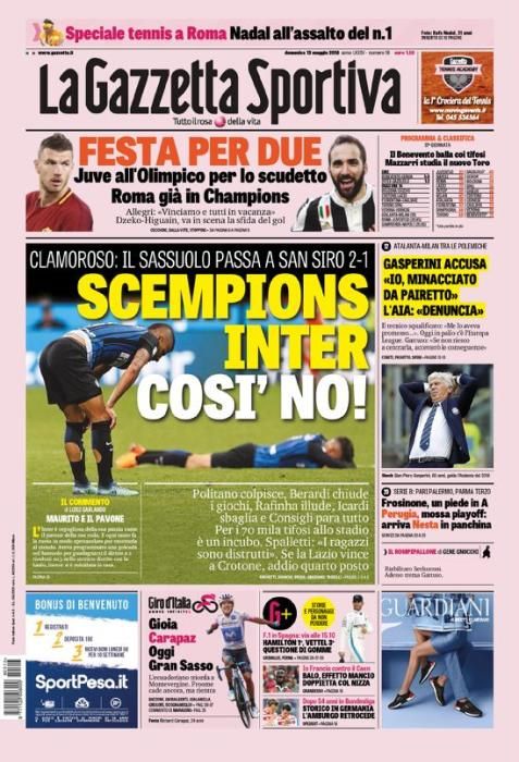 Las portadas de la prensa deportiva