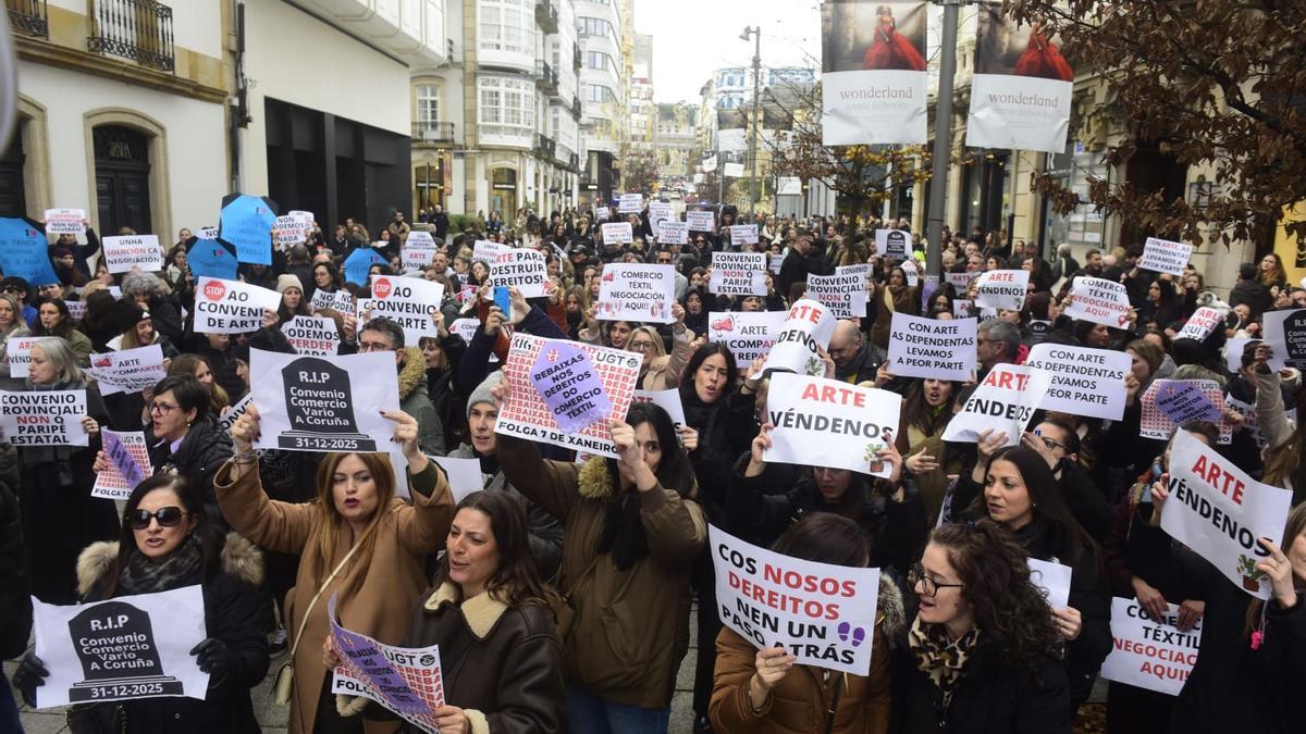 Manifestación del sector textil en A Coruña