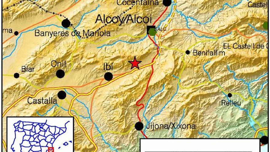 Epicentro del terremoto en Ibi