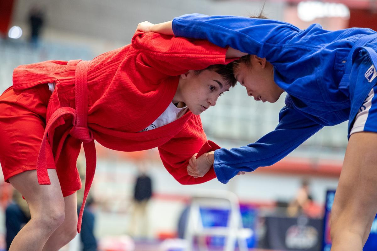 Carlota Prendes, durante un combate