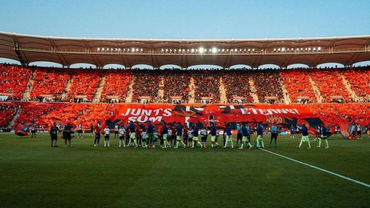 Tifo en Mallorca, antes de empezar el partido contra el Barcelona.